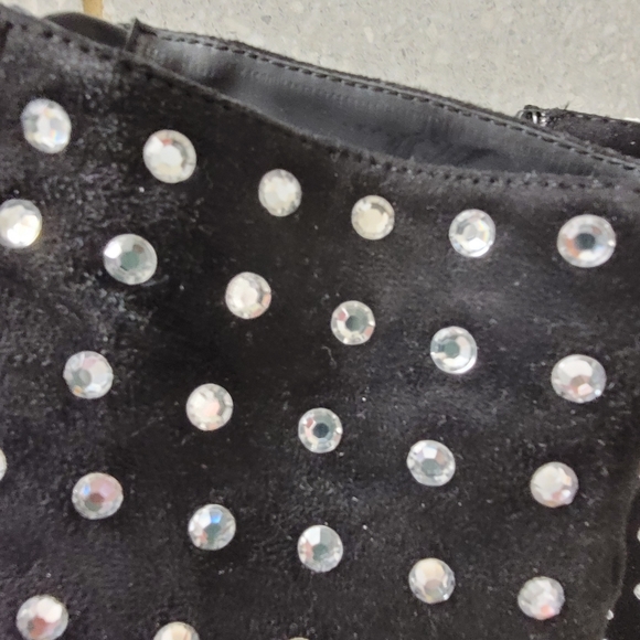 Black, rhinestone hidden platform high heel boot, 7.5 - Picture 4 of 14